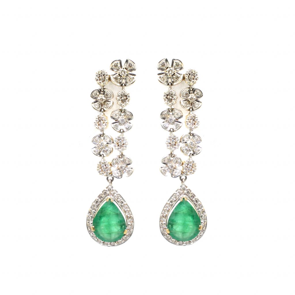 Diamond Emerald Jhumka