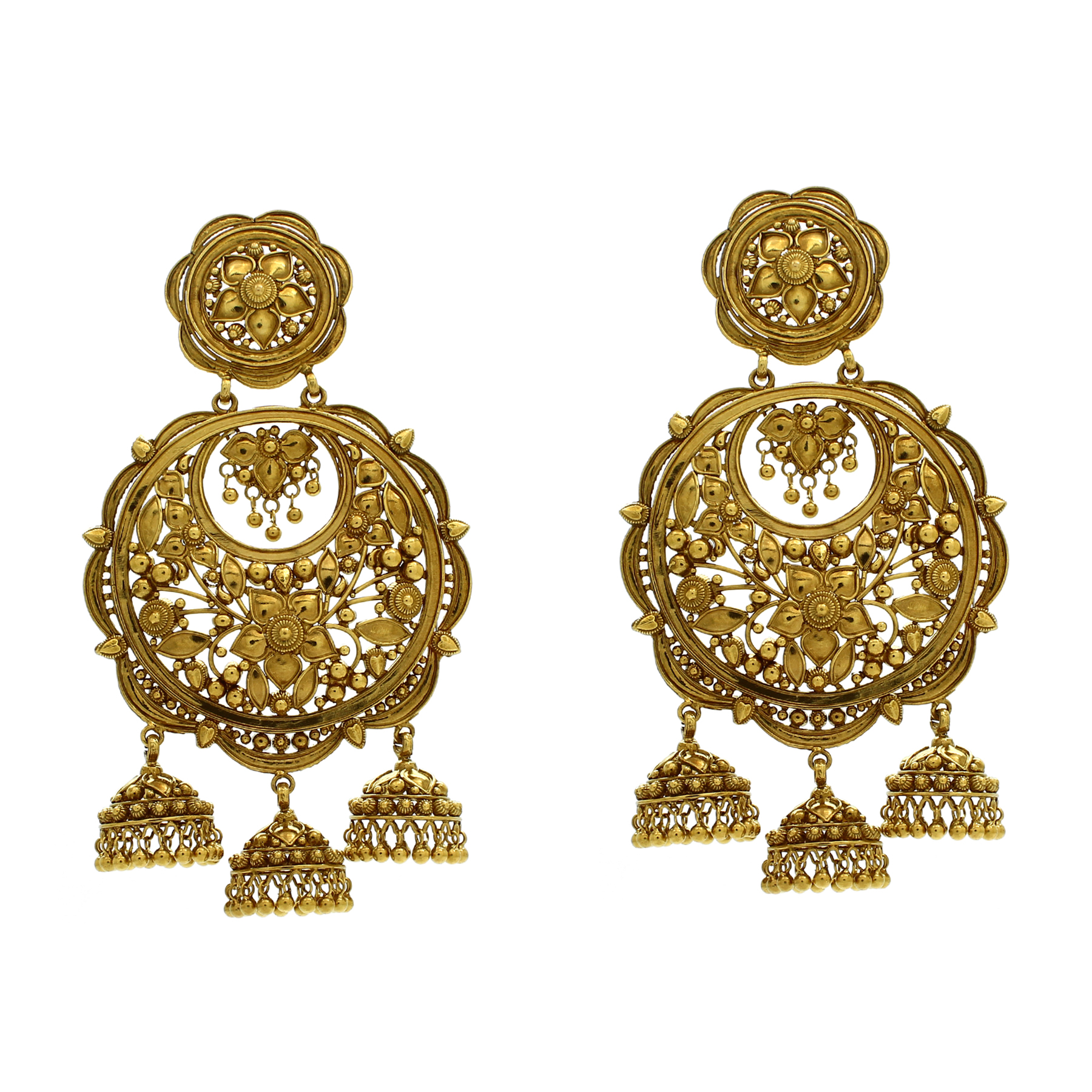 Buy Bodha - By Shivansh Brass Ram Leela Film Inspired Champagne and Mehndi  Chand Bali For Women Online at Best Prices in India - JioMart.