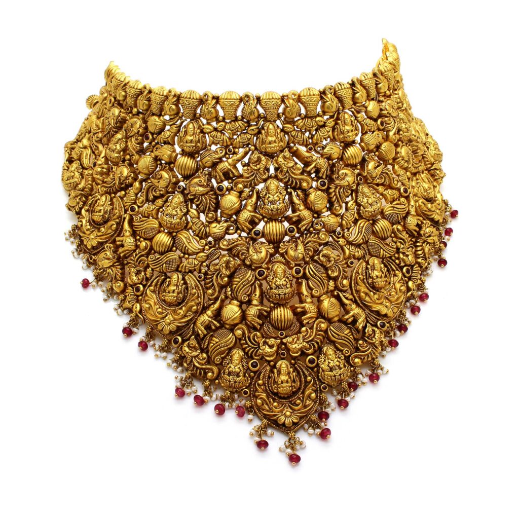 22K Gold Antique Temple Necklace