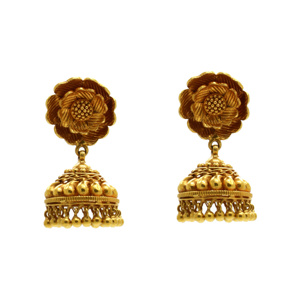 22K Gold Pinjada Jhumka