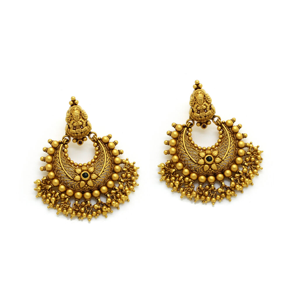 22K Gold Antique Temple Jhumka