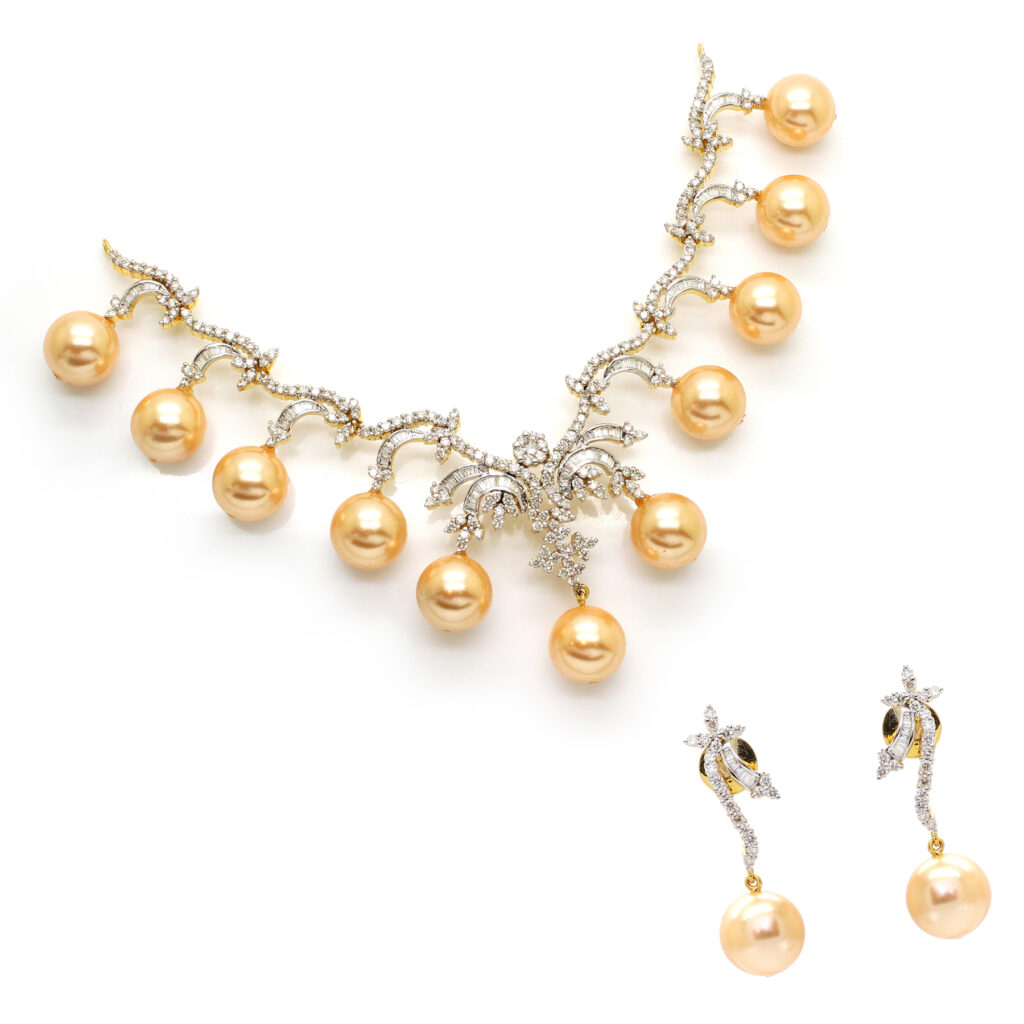 Diamond Pearl Necklace Jhumka