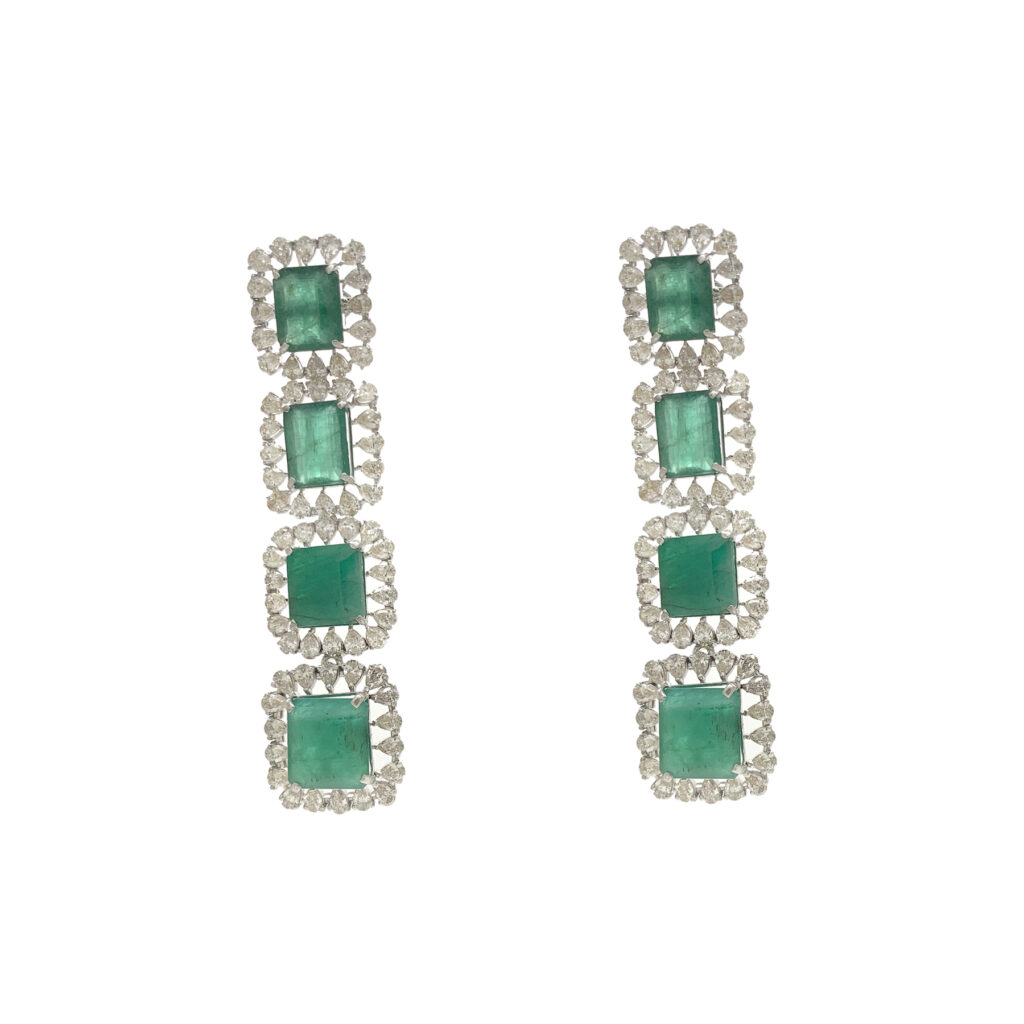 Diamond Emerald Earring