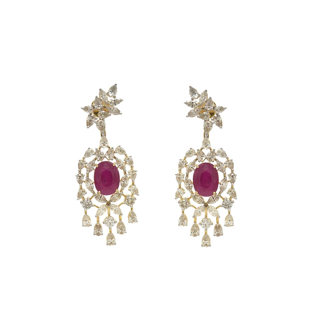 Diamond Ruby Earring