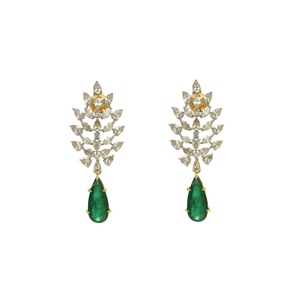 Diamond Emerald Earring