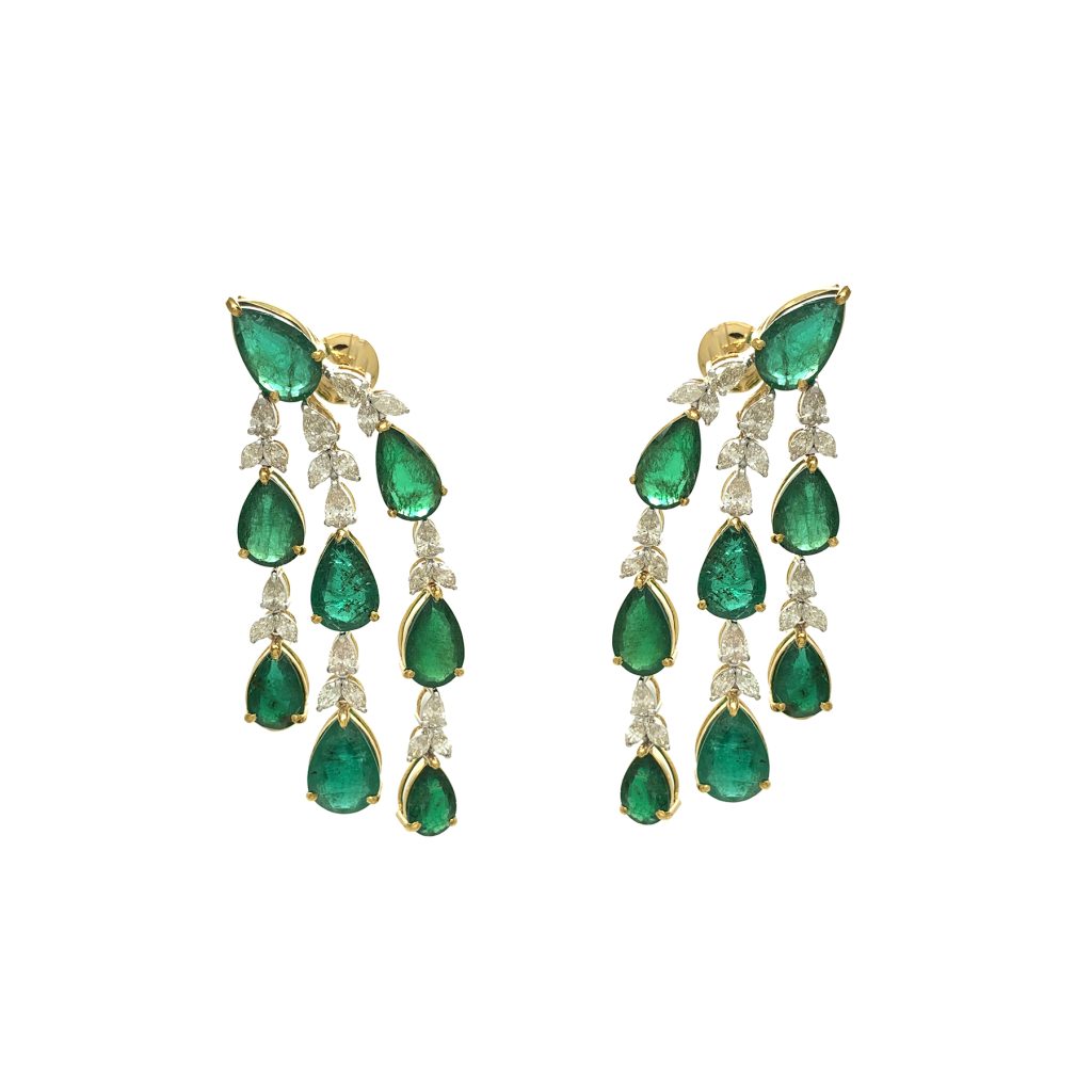 Diamond Emerald Earring