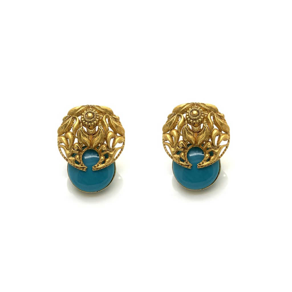 22K Gold Turquoise Studs|Tops