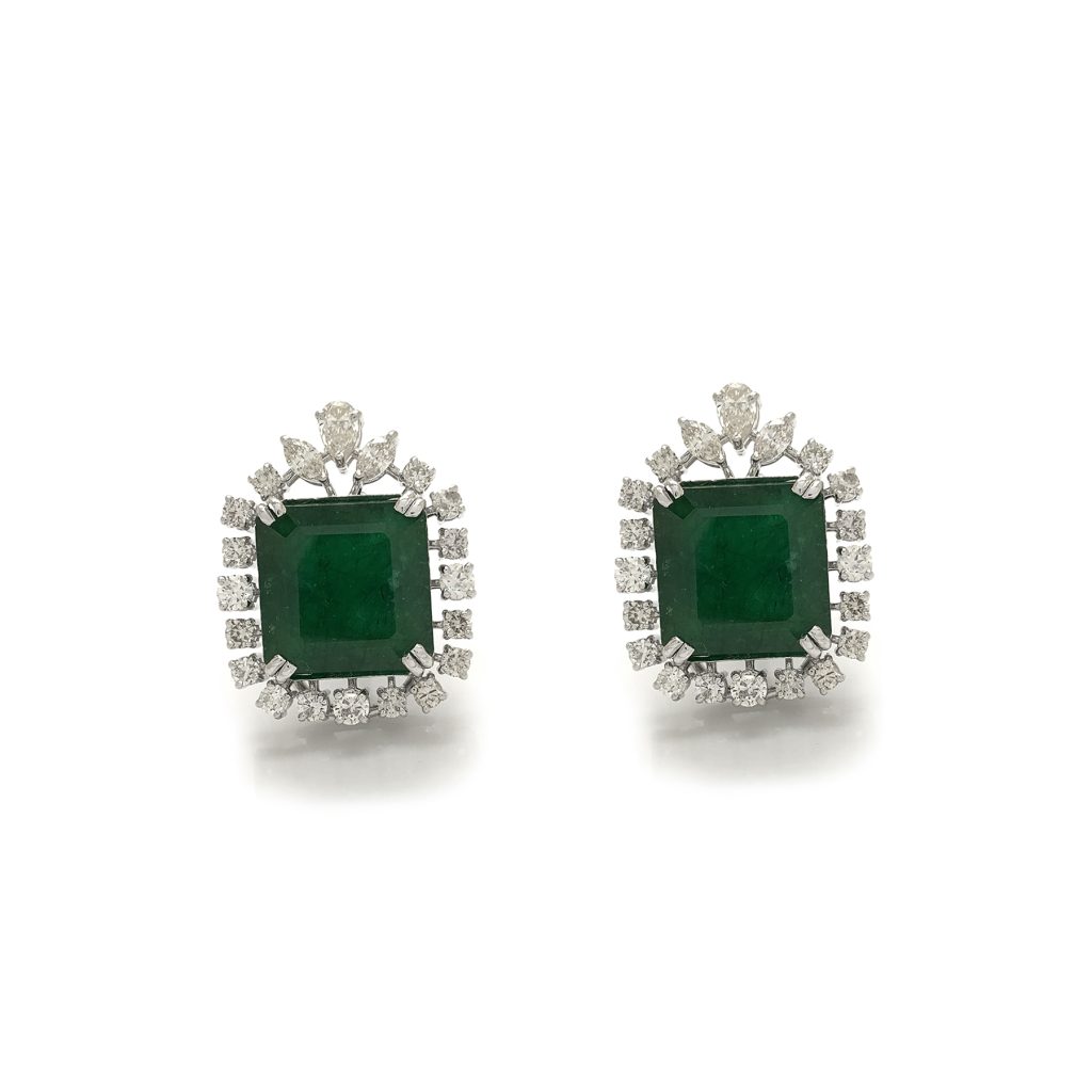 Diamond Emerald Earring