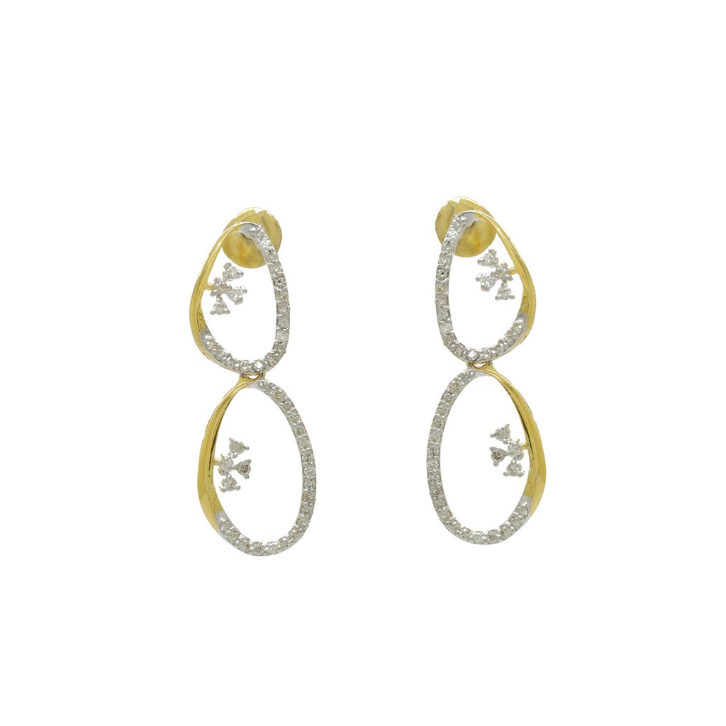 14K Gold Diamond Earring