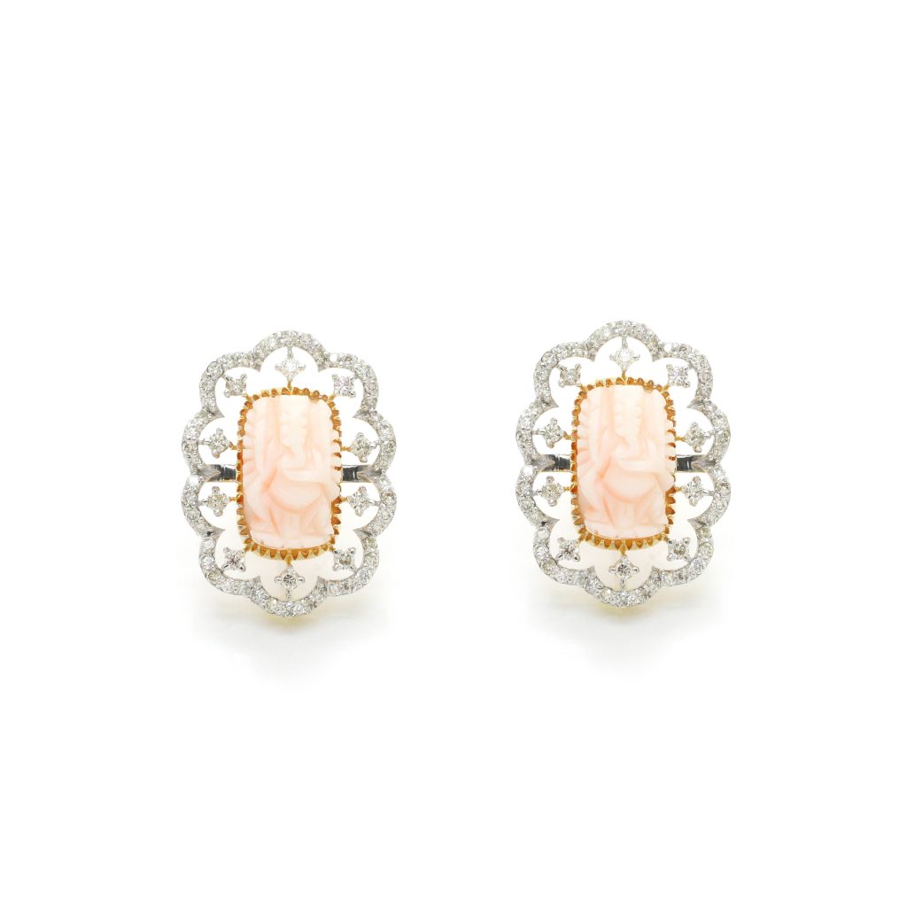 14K Gold Diamond Coral Top
