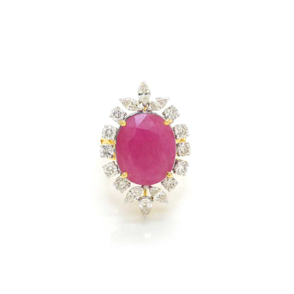 14K Gold Diamond Ruby Ring