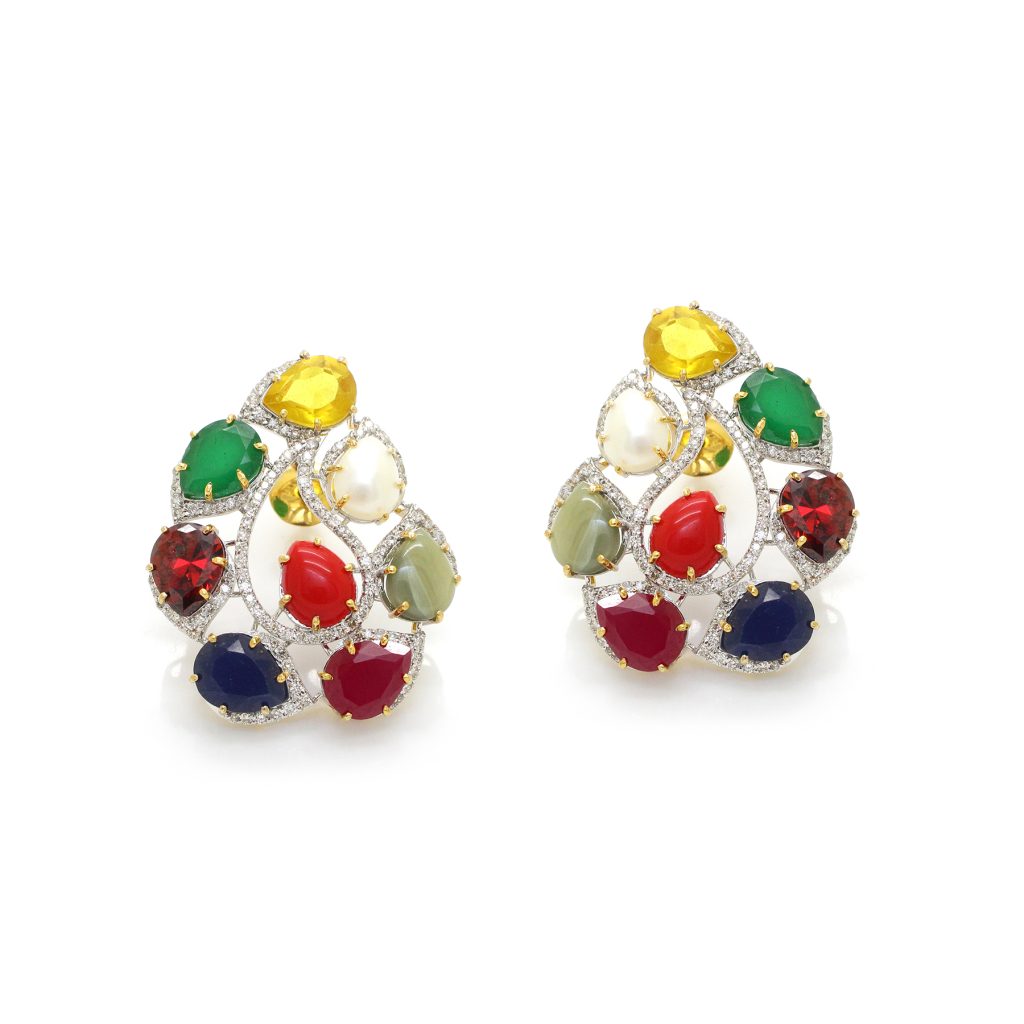 14K Gold Diamond Nawaratna Top