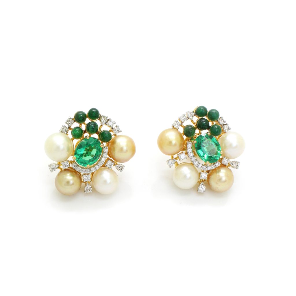 14K Gold Diamond Pearl Top