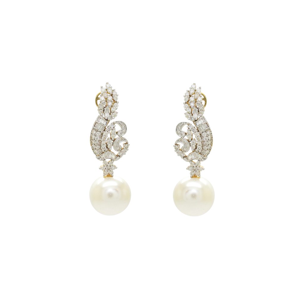 14K Gold Diamond Pearl Top