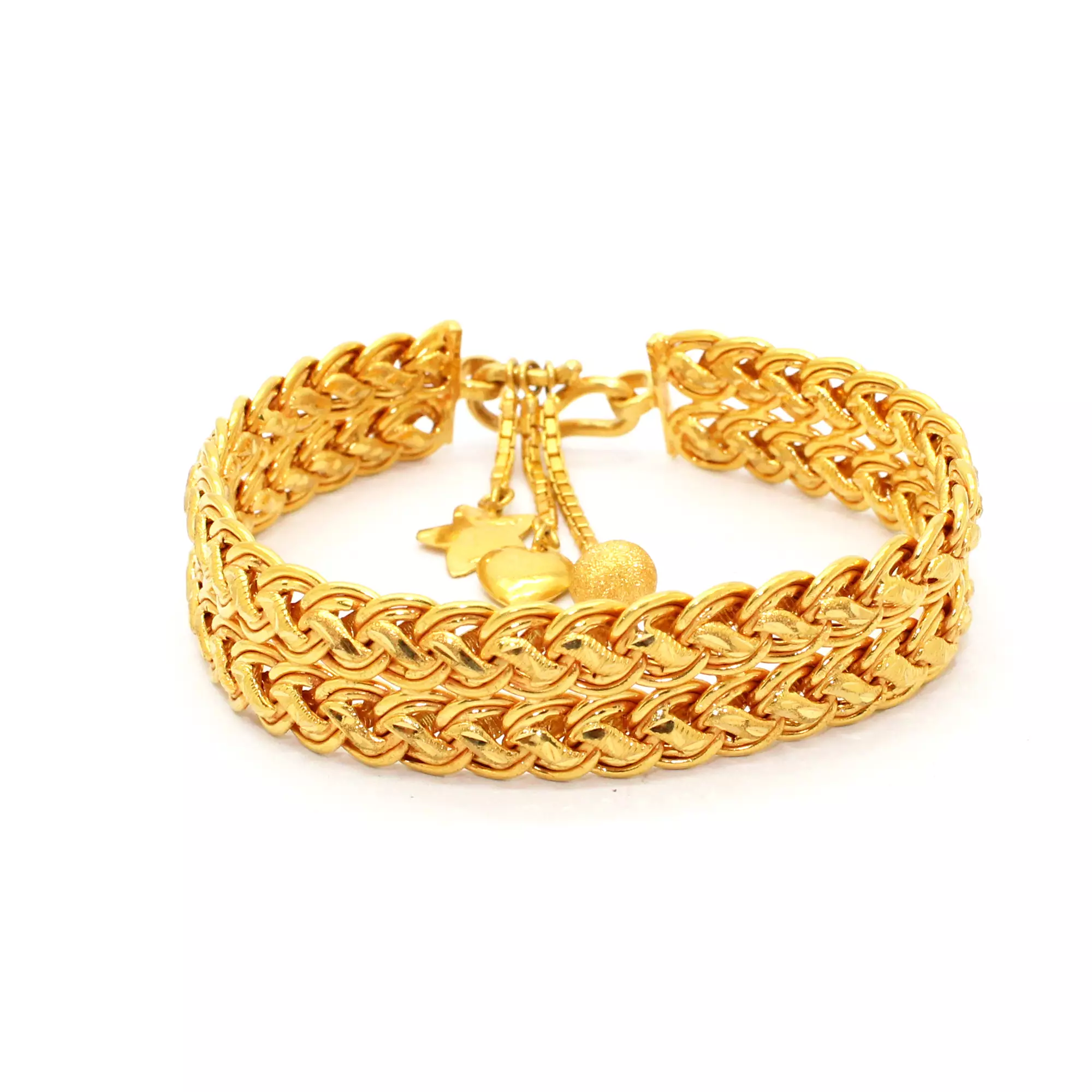 22k Gold Bracelet For Ladies Studded With Precious Stones GBNG 003