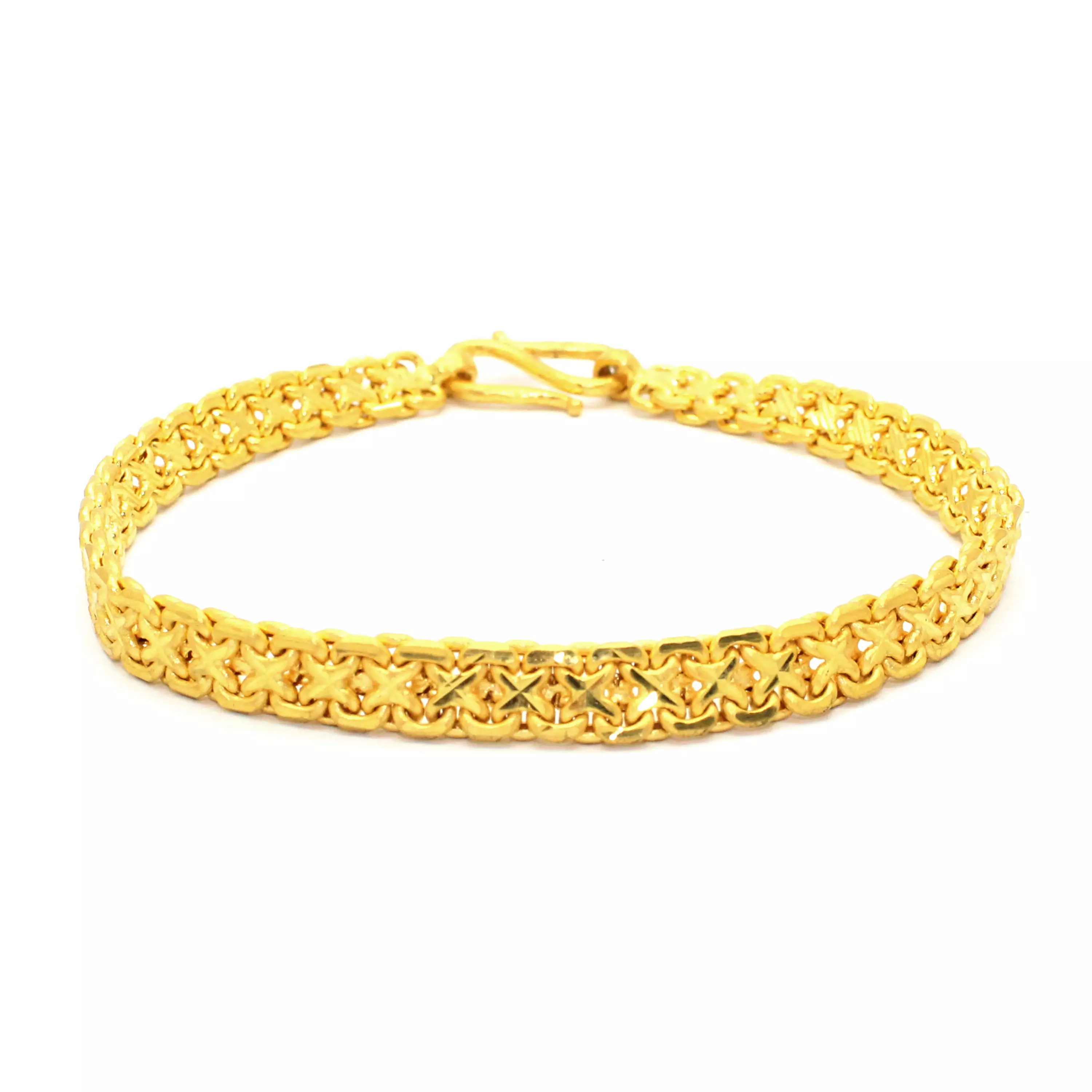 Mens Solid Jewelry: 24k Yellow Gold Link Solid Gold Bracelet Womens, 6.5MM  Width, 20CM Length From Igoreming, $5.99 | DHgate.Com