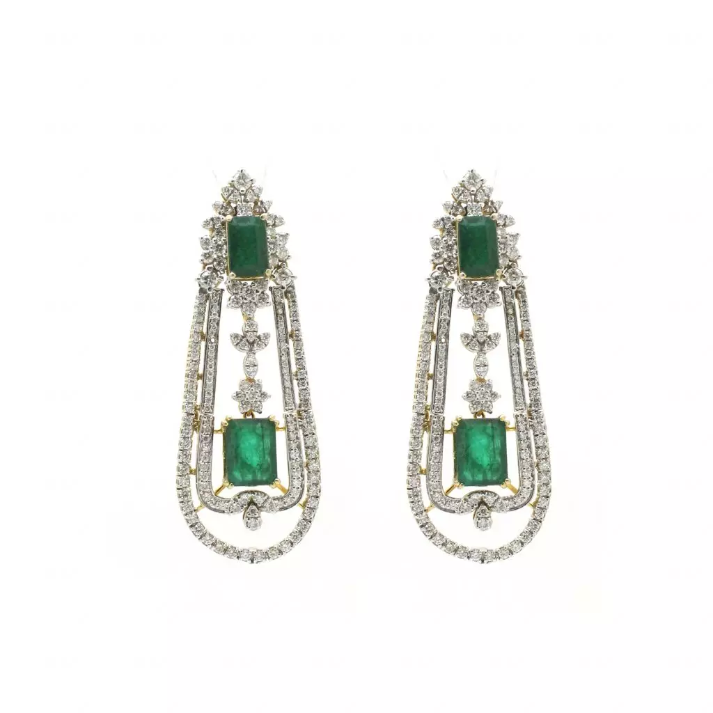 Diamond Emerald Jhumka