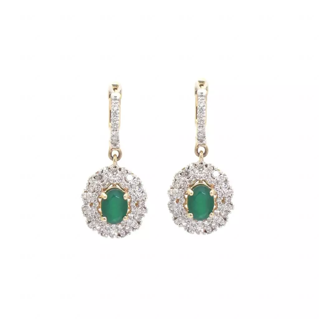 Diamond Emerald Jhumka