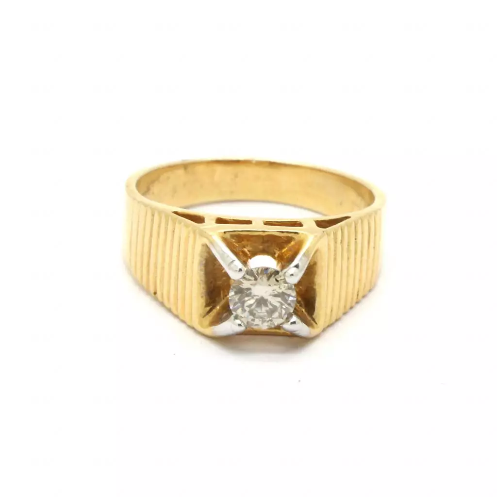 Diamond Solitaire Gents Ring