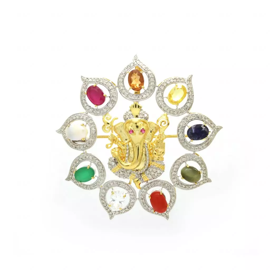 Diamond Nawaratna Brooch