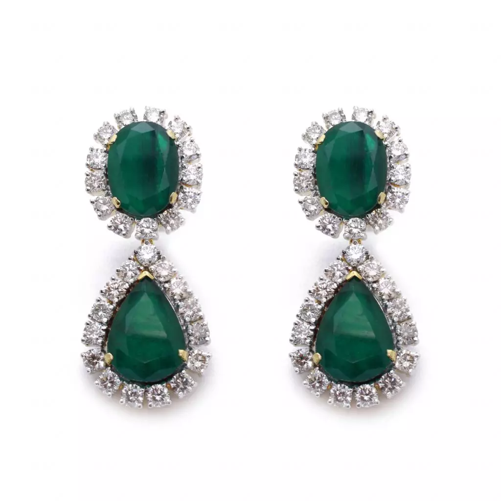 Diamond Emerald Jhumka