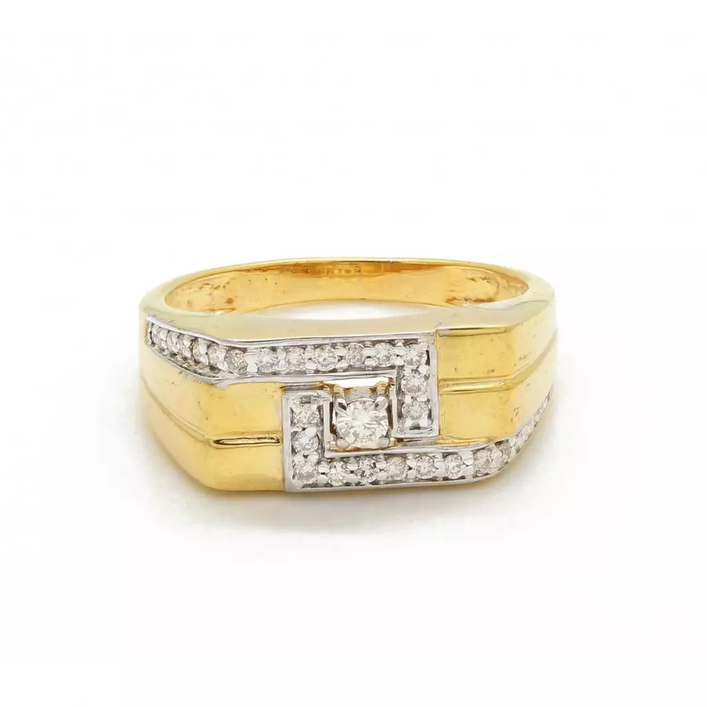 Diamond Solitaire Gents Ring