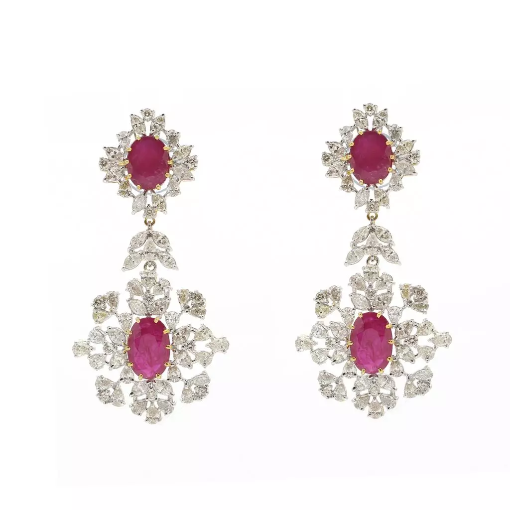 Diamond Ruby Jhumka