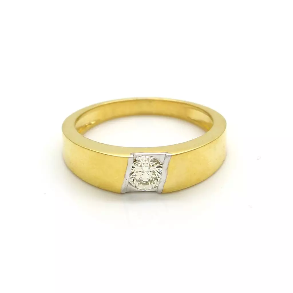 Diamond Solitaire Gents Ring