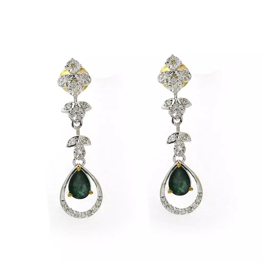 Diamond Emerald Jhumka