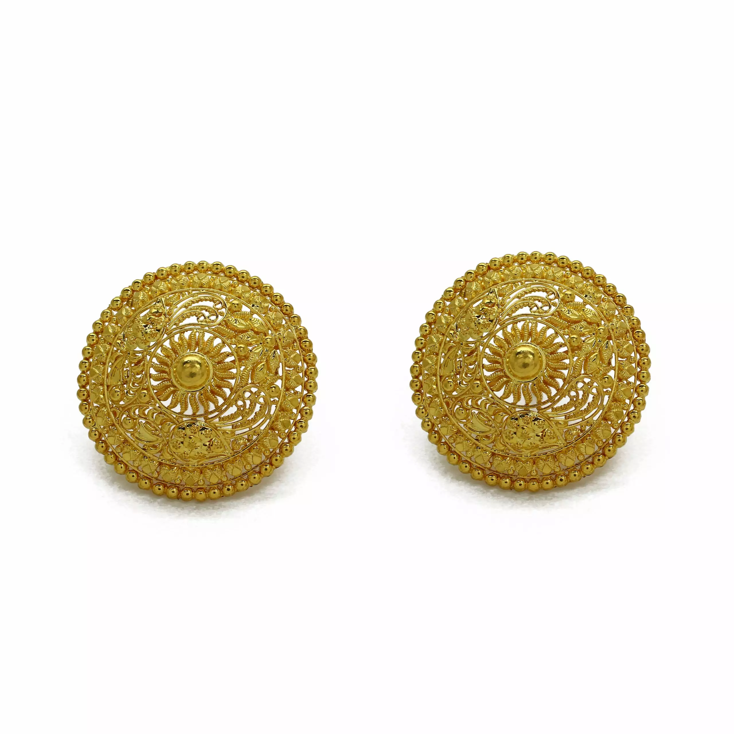 24K GOLD LARGE PEARL STUD EARRINGS – Yossi Harari