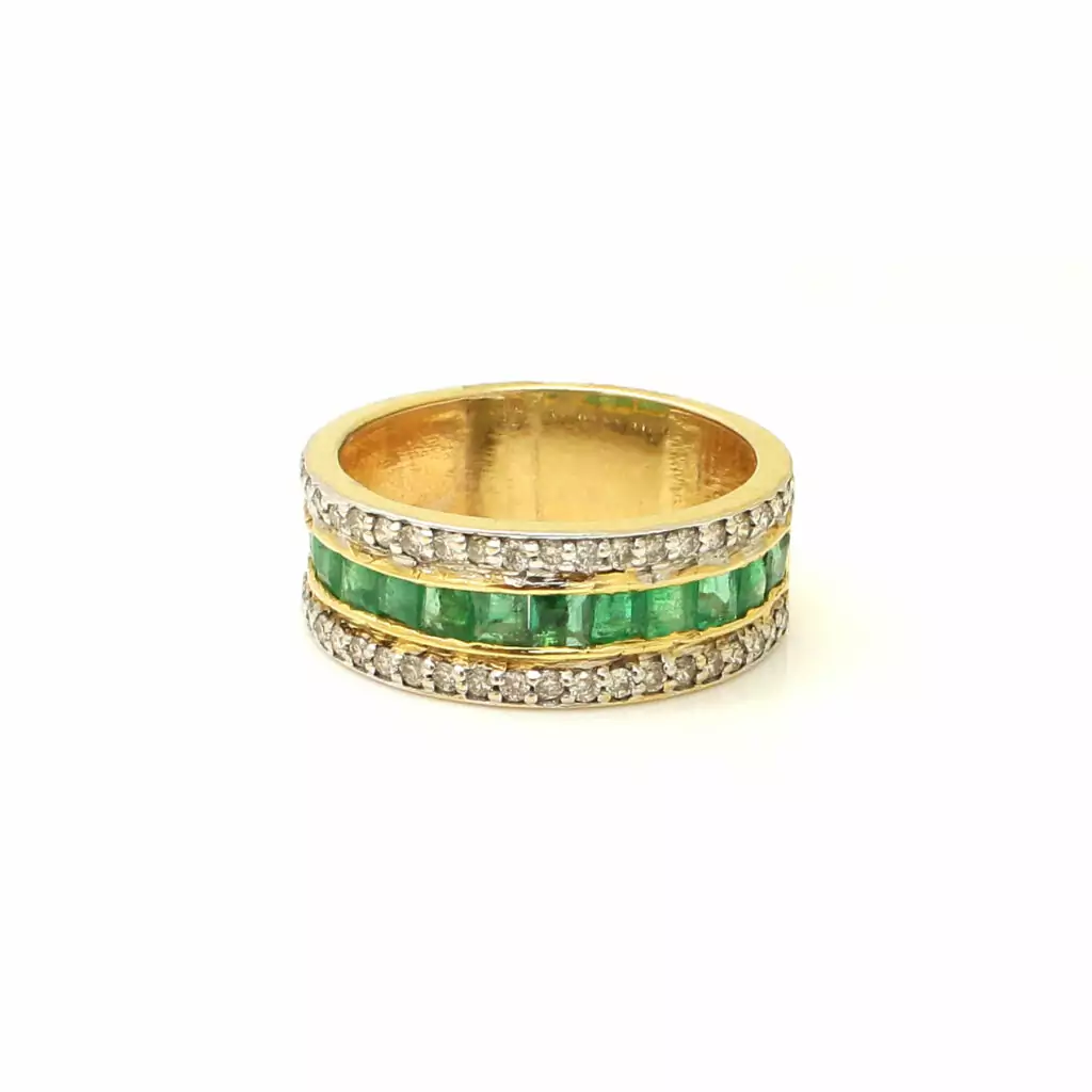 Diamond Emerald Band Ring