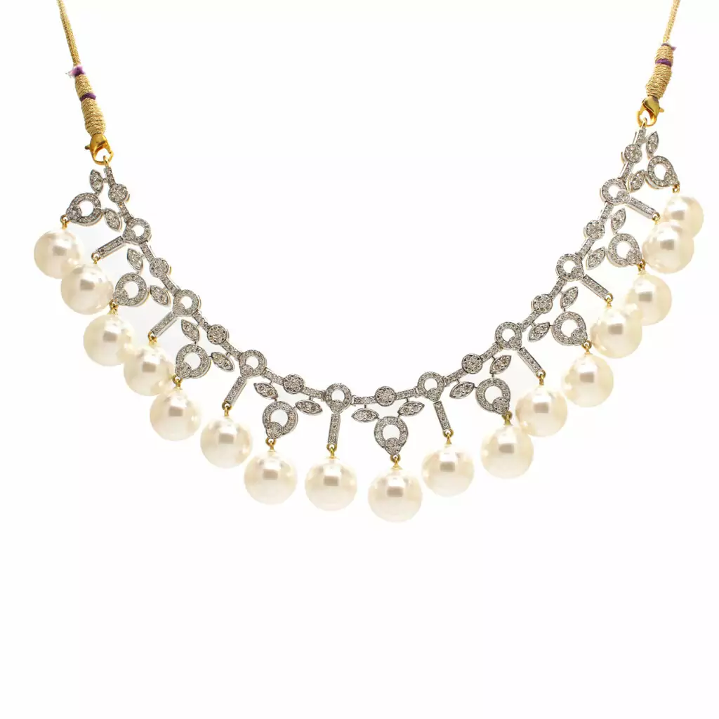 Diamond Pearl Necklace
