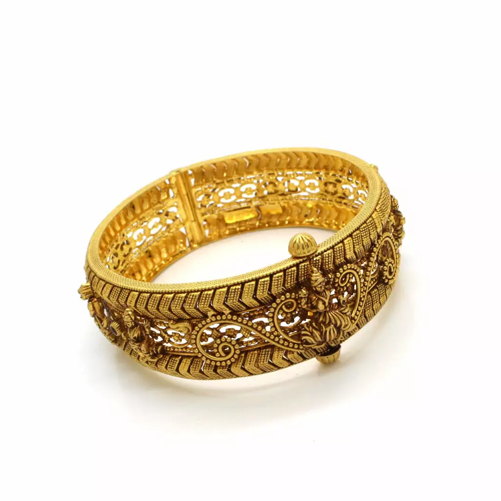22K Gold Antique Temple Bangle