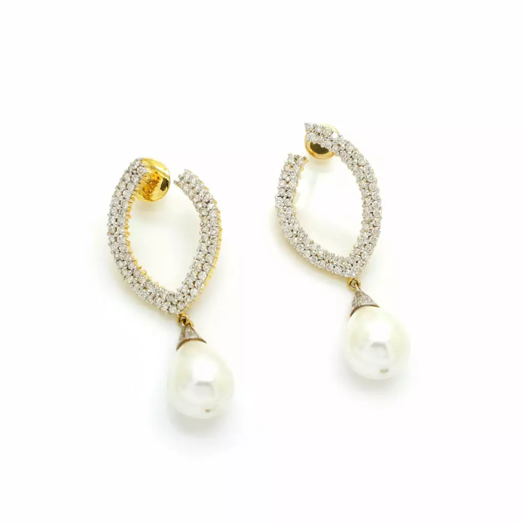 Diamond Pearl Earring