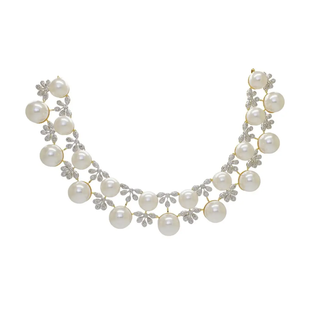 Diamond Pearl Necklace