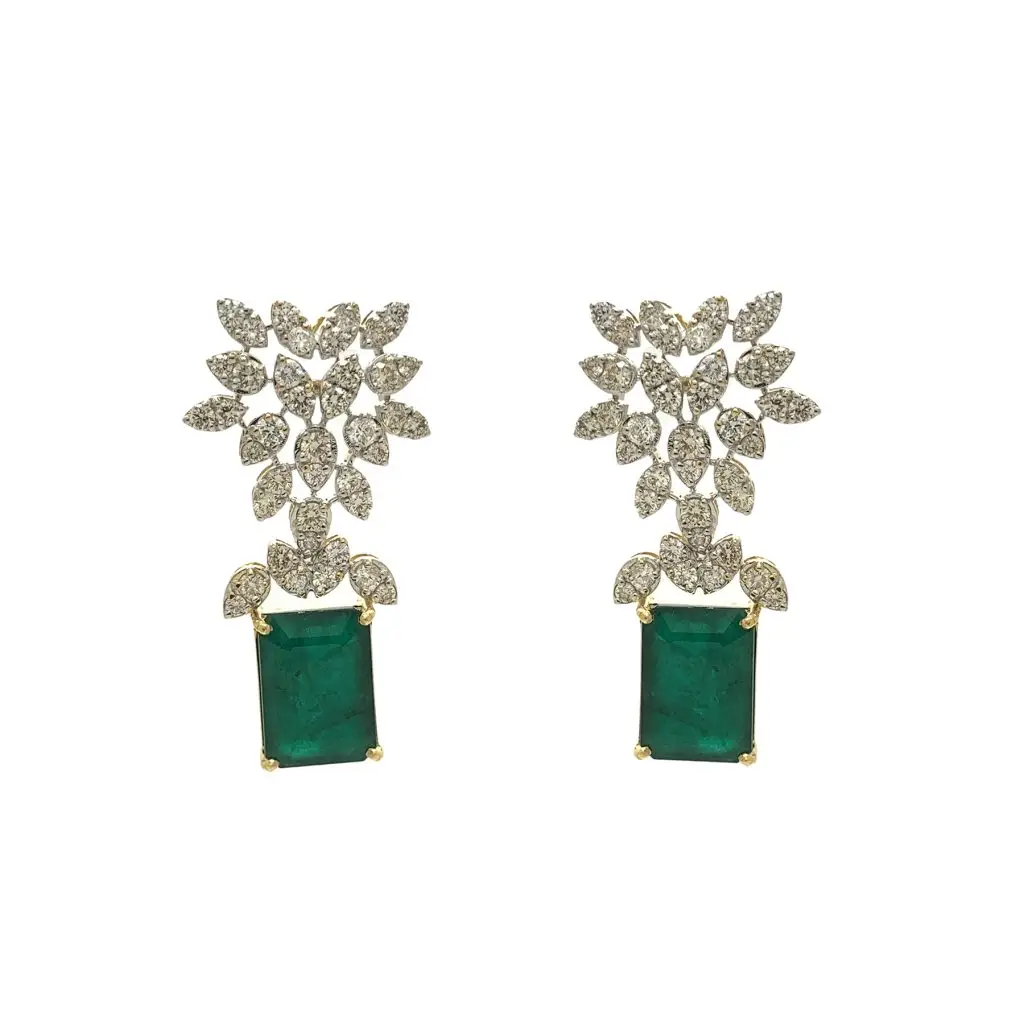 Diamond Emerald Jhumka