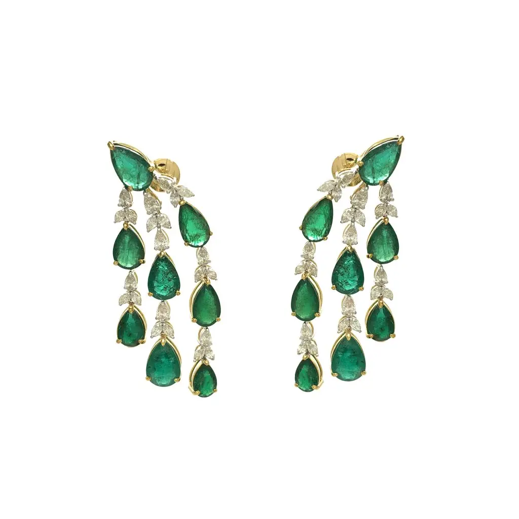 Diamond Emerald Earring